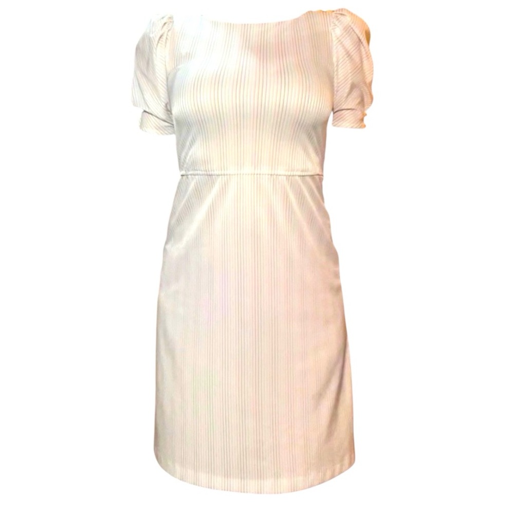 Shimmery Vintage Pastel Striped Dress, Unbranded
